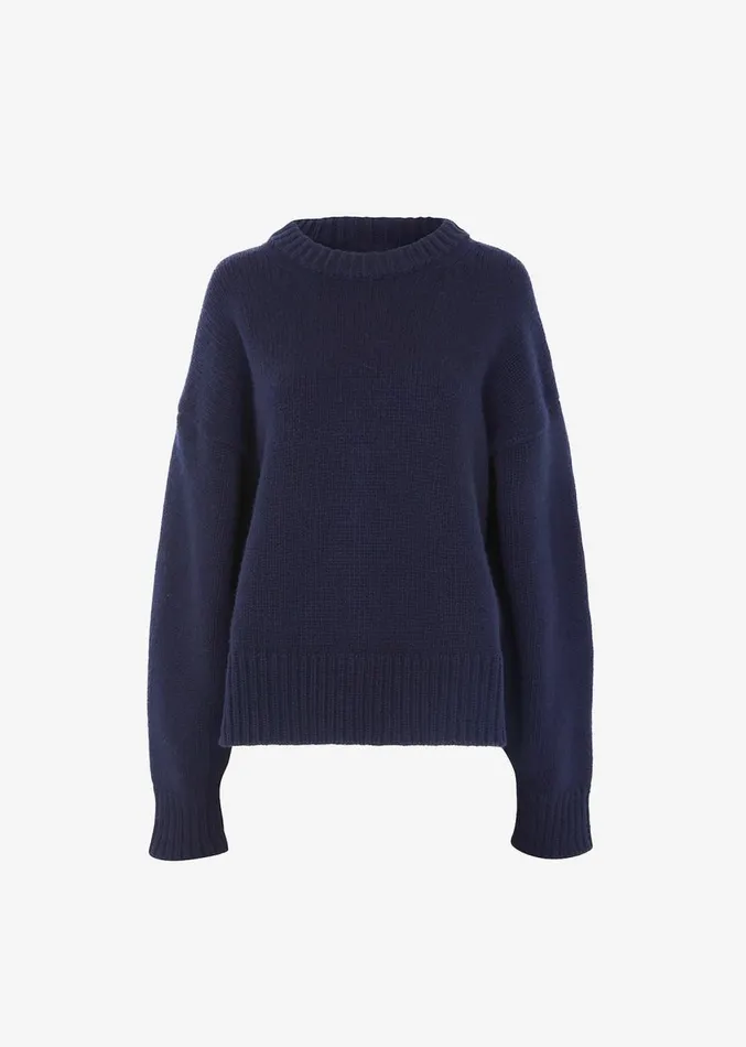 The Frankie Shop Natte Sweater 8211 Navy Women Knitwear