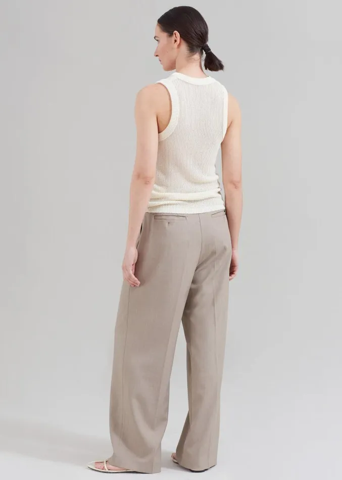 The Frankie Shop Nessi Pintuck Trousers 8211 Taupe Women Suits