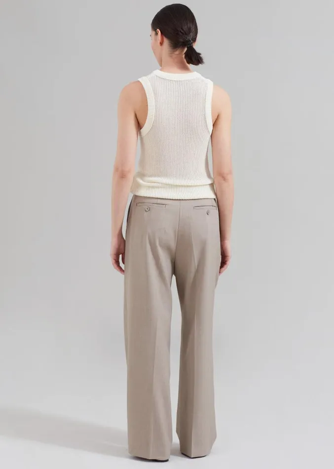 The Frankie Shop Nessi Pintuck Trousers 8211 Taupe Women Suits