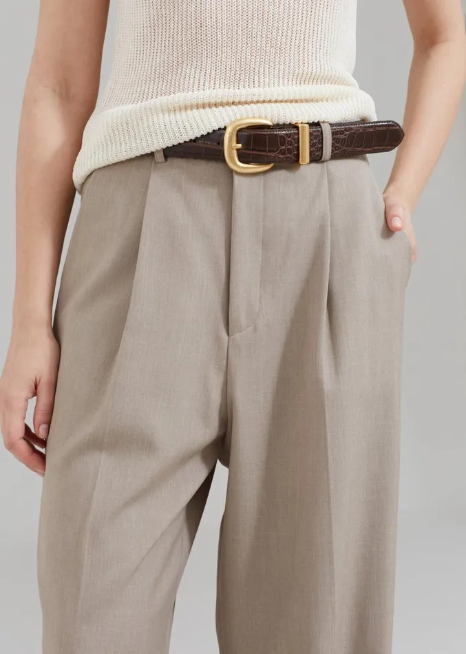 The Frankie Shop Nessi Pintuck Trousers 8211 Taupe Women Suits
