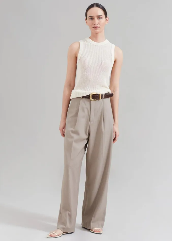 The Frankie Shop Nessi Pintuck Trousers 8211 Taupe Women Suits