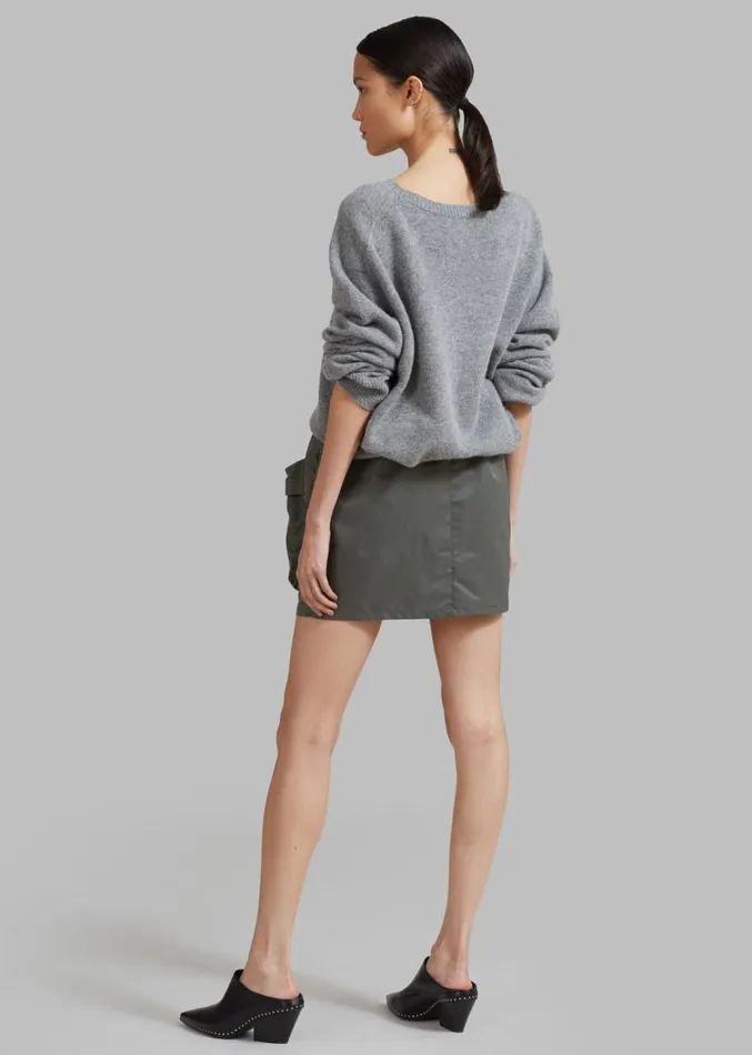 The Frankie Shop Neta Pocket Mini Skirt 8211 Olive Women Clothing