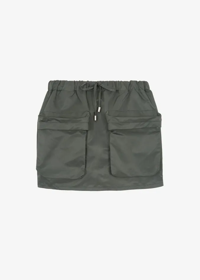 The Frankie Shop Neta Pocket Mini Skirt 8211 Olive Women Clothing