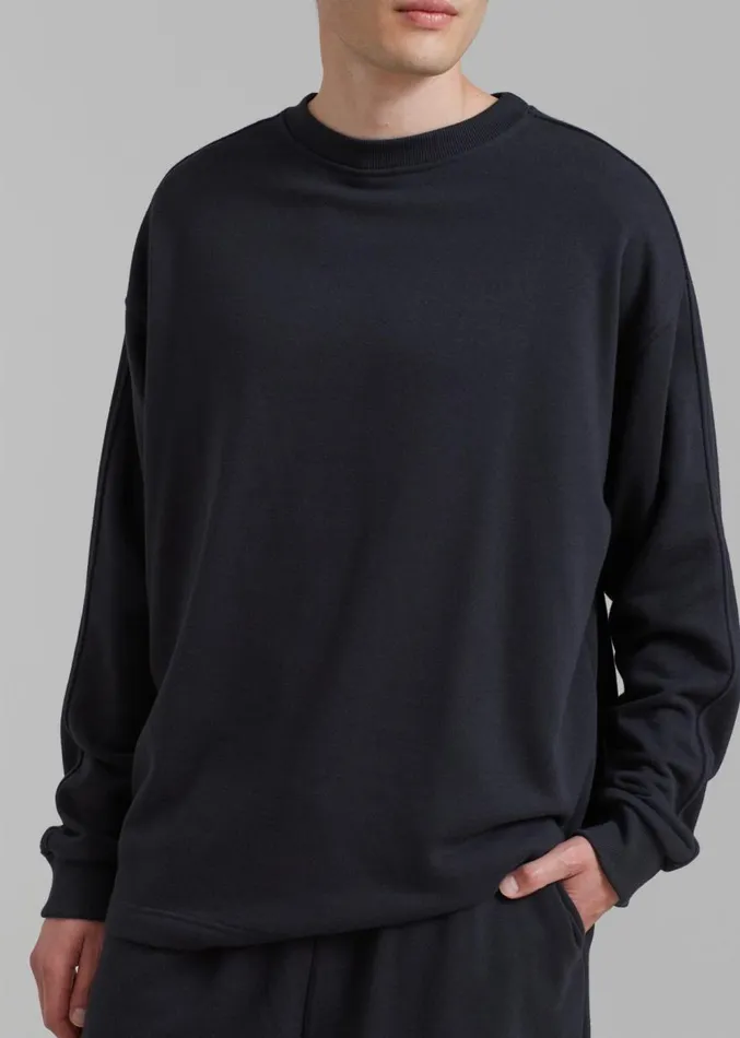 The Frankie Shop Newton Long Sleeves Sweat Tee 8211 Black WomenMen Loungewear
