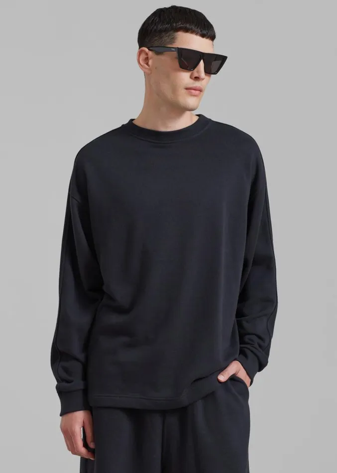 The Frankie Shop Newton Long Sleeves Sweat Tee 8211 Black WomenMen Loungewear