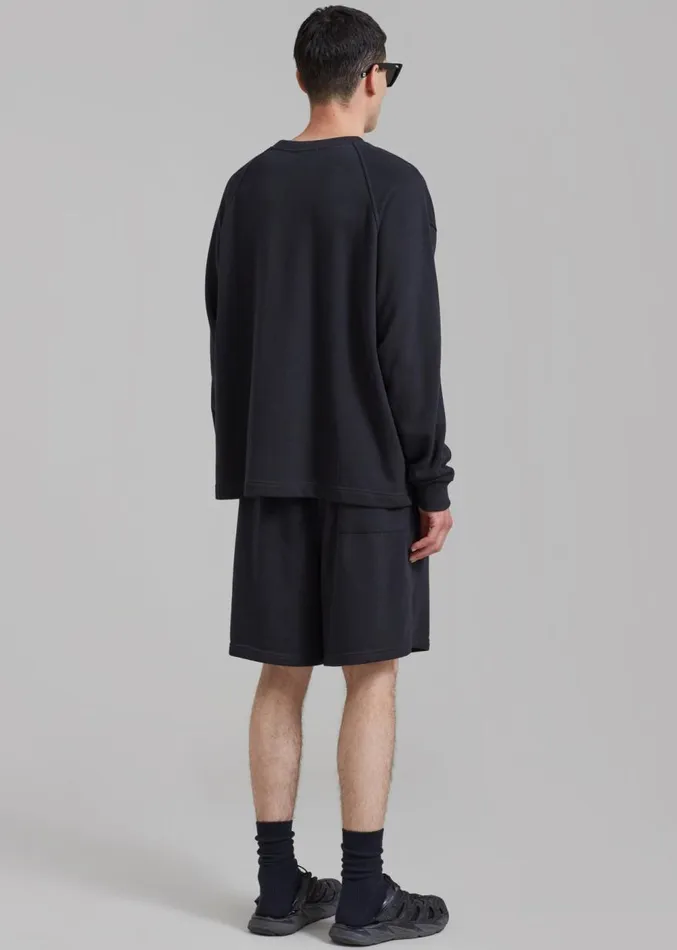 The Frankie Shop Newton Long Sleeves Sweat Tee 8211 Black WomenMen Loungewear
