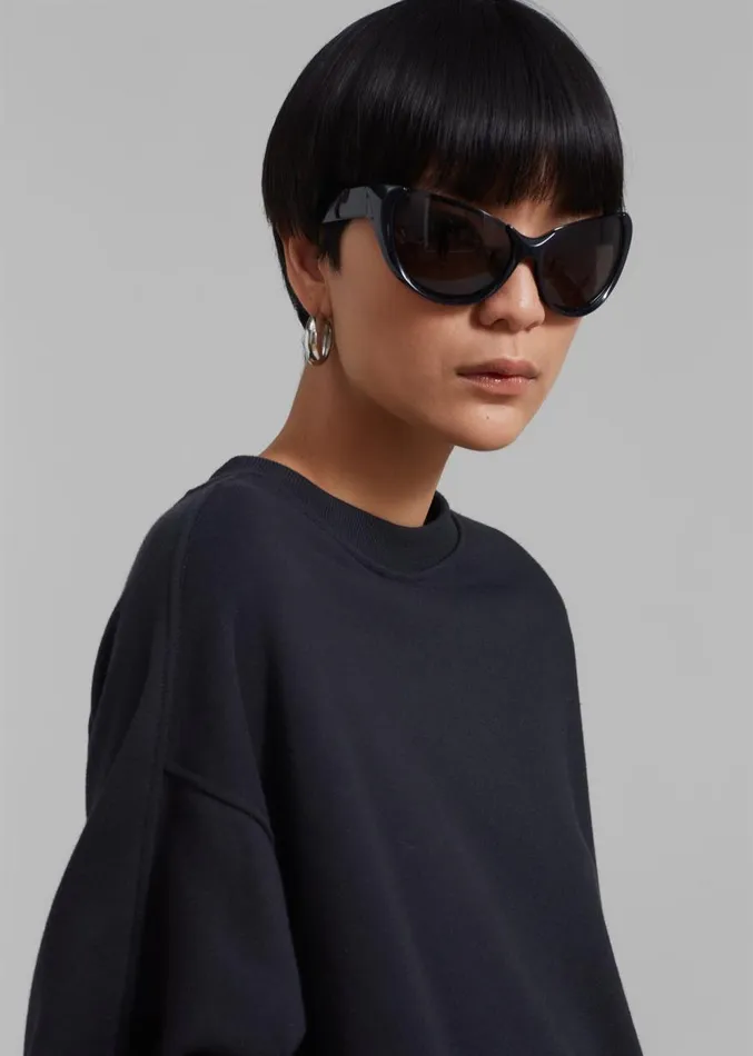 The Frankie Shop Newton Long Sleeves Sweat Tee 8211 Black WomenMen Loungewear