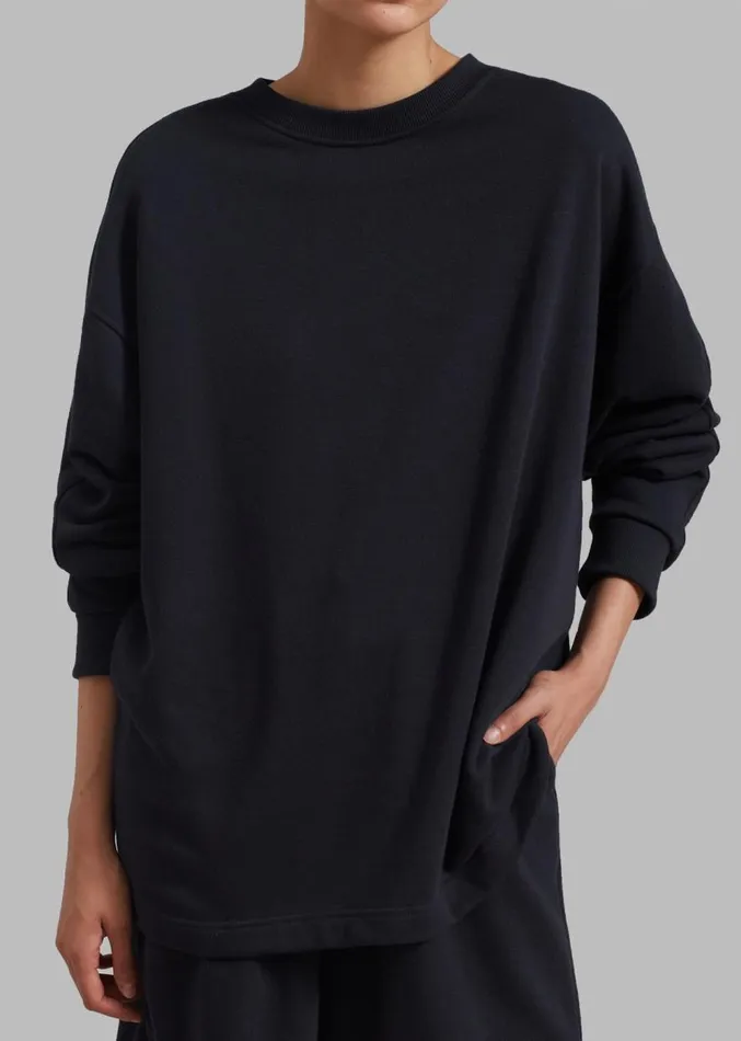 The Frankie Shop Newton Long Sleeves Sweat Tee 8211 Black WomenMen Loungewear