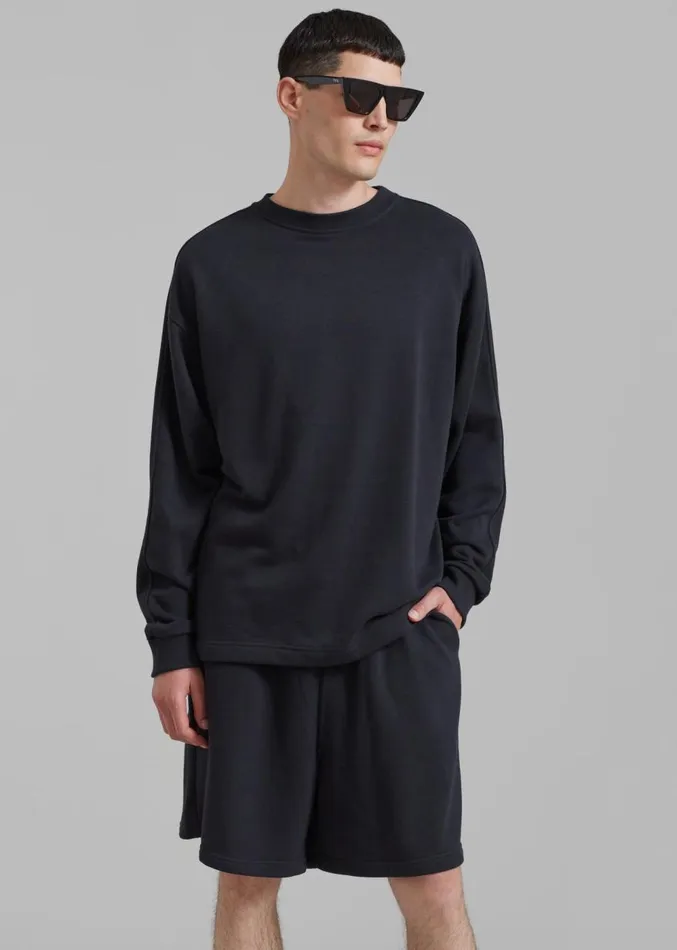 The Frankie Shop Newton Long Sleeves Sweat Tee 8211 Black WomenMen Loungewear