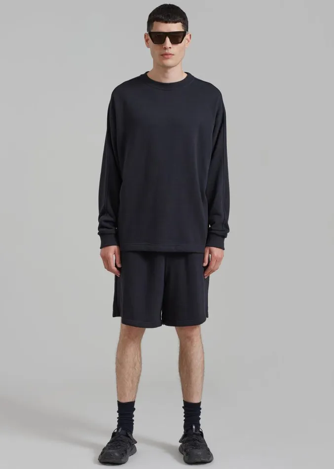 The Frankie Shop Newton Long Sleeves Sweat Tee 8211 Black WomenMen Loungewear