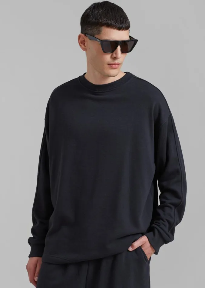 The Frankie Shop Newton Long Sleeves Sweat Tee 8211 Black WomenMen Loungewear