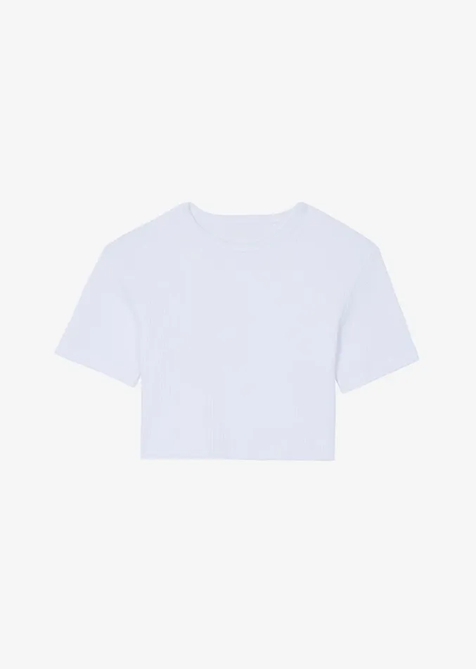 The Frankie Shop Nico Cropped Tee 8211 White Women Clothing