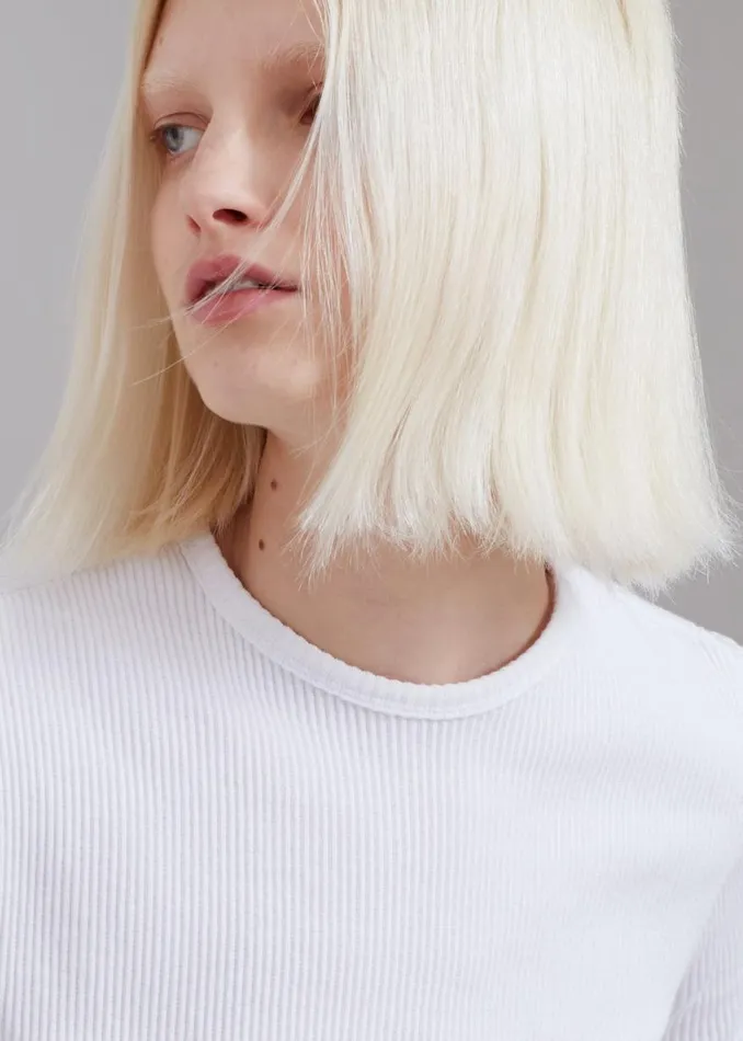 The Frankie Shop Nico Cropped Tee 8211 White Women Clothing