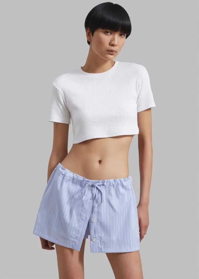 The Frankie Shop Nico Cropped Tee 8211 White Women Clothing