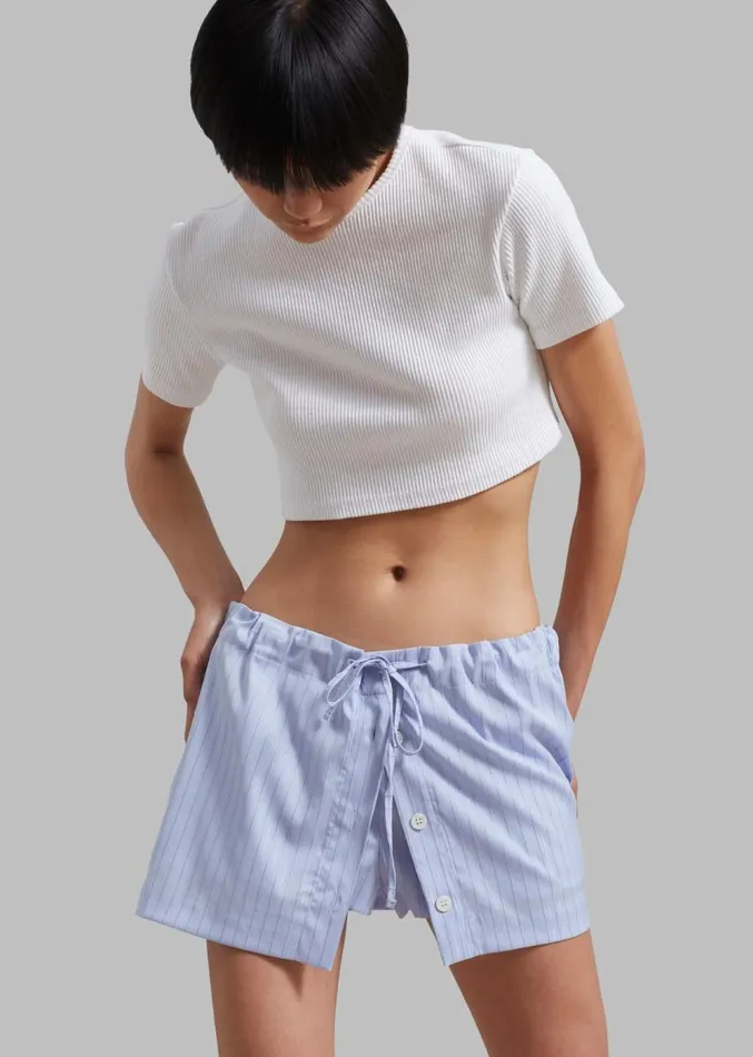 The Frankie Shop Nico Cropped Tee 8211 White Women Clothing