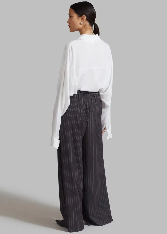 The Frankie Shop Noor Wide Pants 8211 Grey Pinstripe Women Clothing