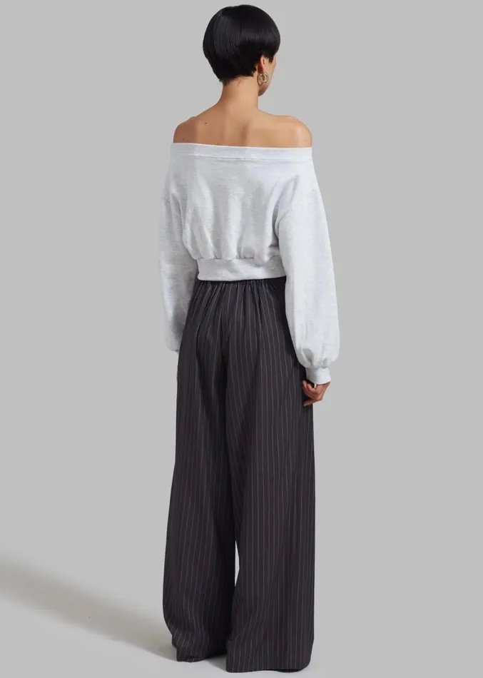 The Frankie Shop Noor Wide Pants 8211 Grey Pinstripe Women Clothing