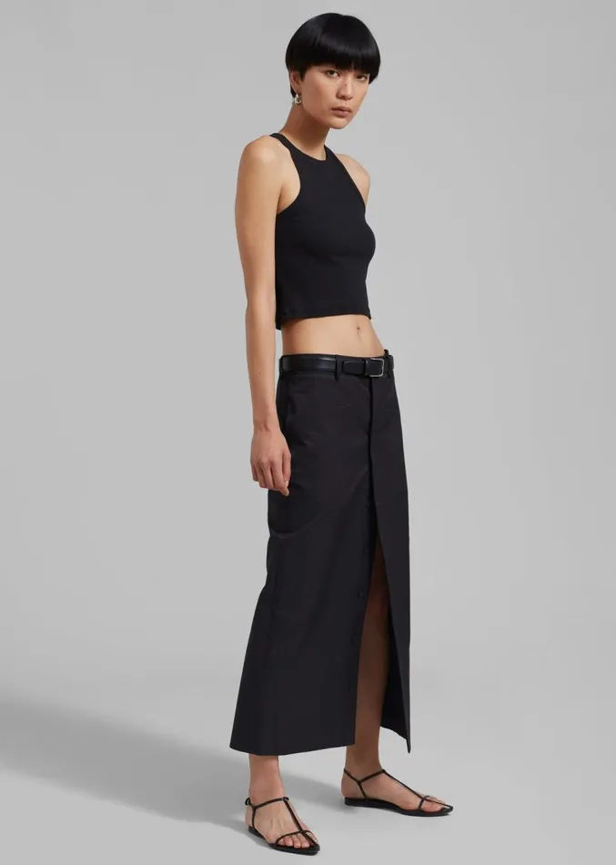 The Frankie Shop Norah Slit Midi Skirt 8211 Black Women Clothing