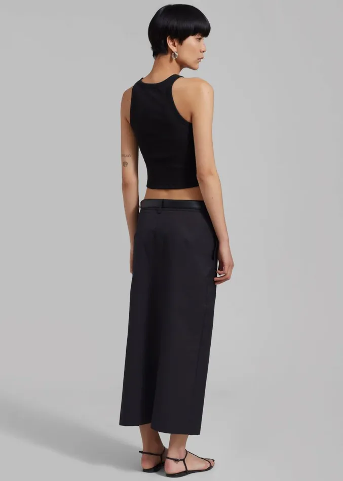The Frankie Shop Norah Slit Midi Skirt 8211 Black Women Clothing