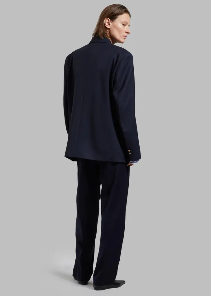 The Frankie Shop Oline Double Breasted Blazer 8211 Dark Navy Women Clothing