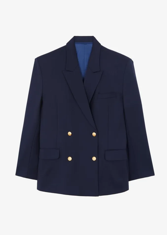 The Frankie Shop Oline Double Breasted Blazer 8211 Dark Navy Women Clothing