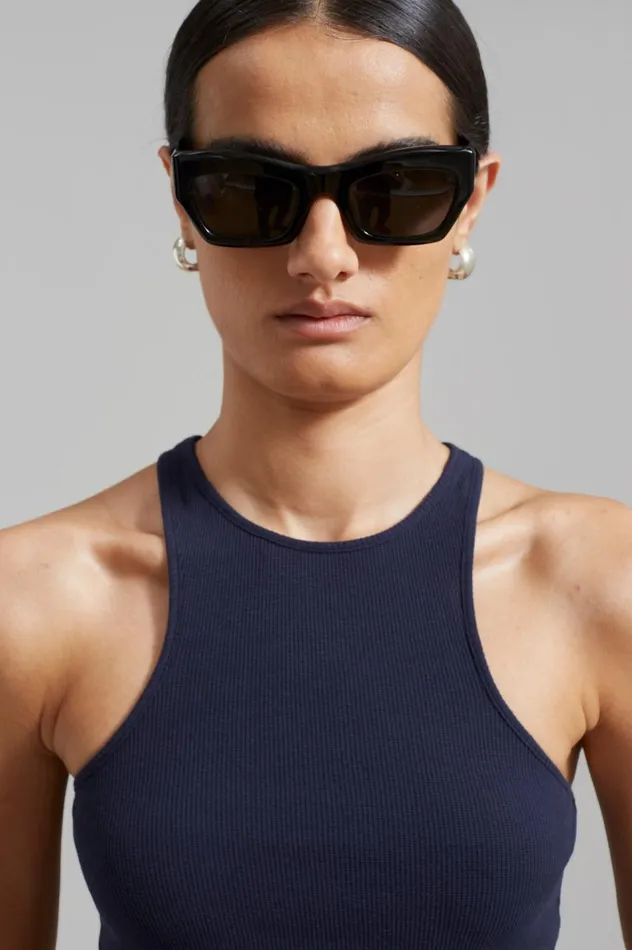 The Frankie Shop Ophelia Rib Tank Top 8211 Navy Women Tops