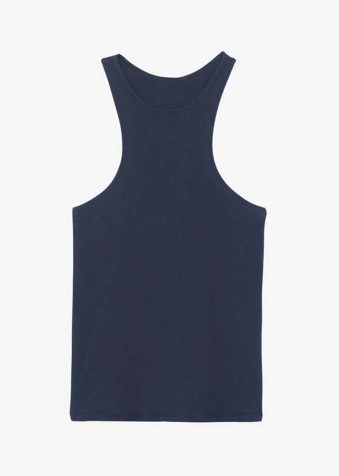 The Frankie Shop Ophelia Rib Tank Top 8211 Navy Women Tops