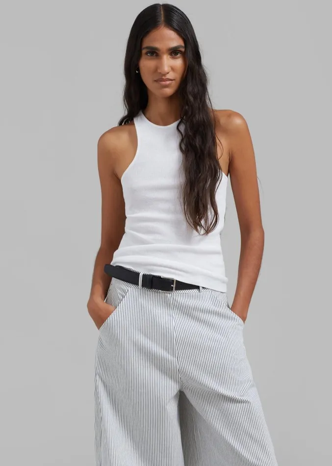 The Frankie Shop Ophelia Rib Tank Top 8211 White Women Tops