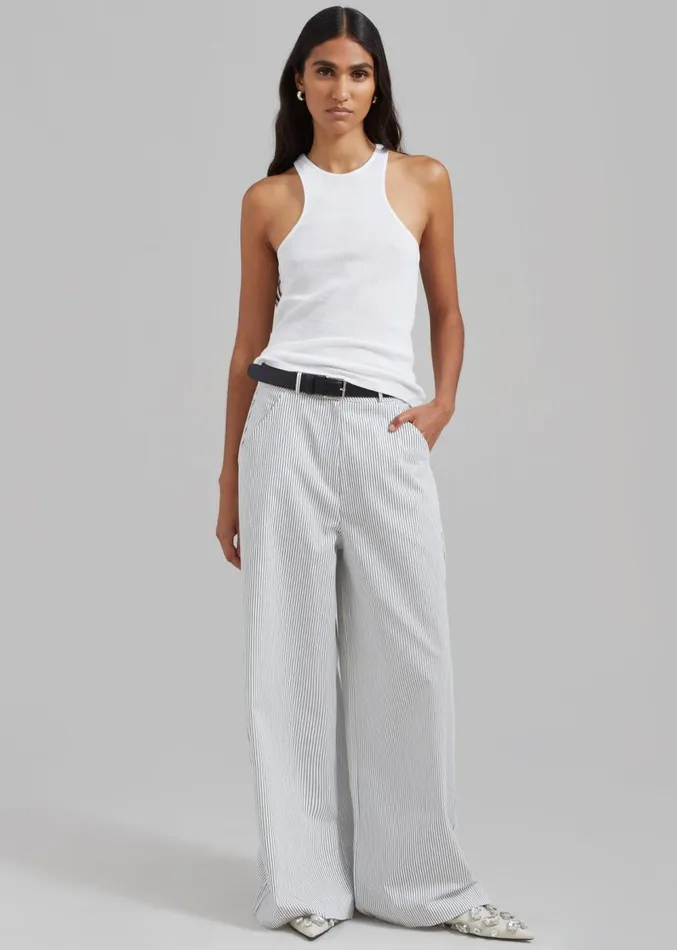 The Frankie Shop Ophelia Rib Tank Top 8211 White Women Tops