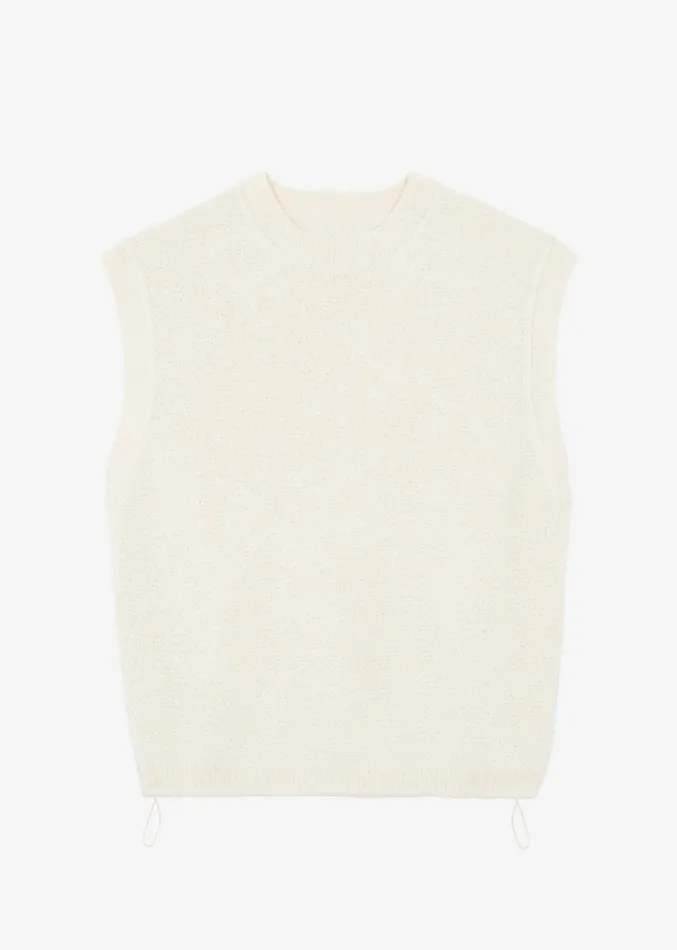 The Frankie Shop Oslo Knit Vest 8211 Cream Men Knitwear