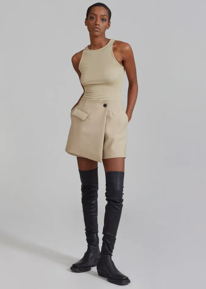 The Frankie Shop Paige Wrap Skort 8211 Beige Women Bottoms