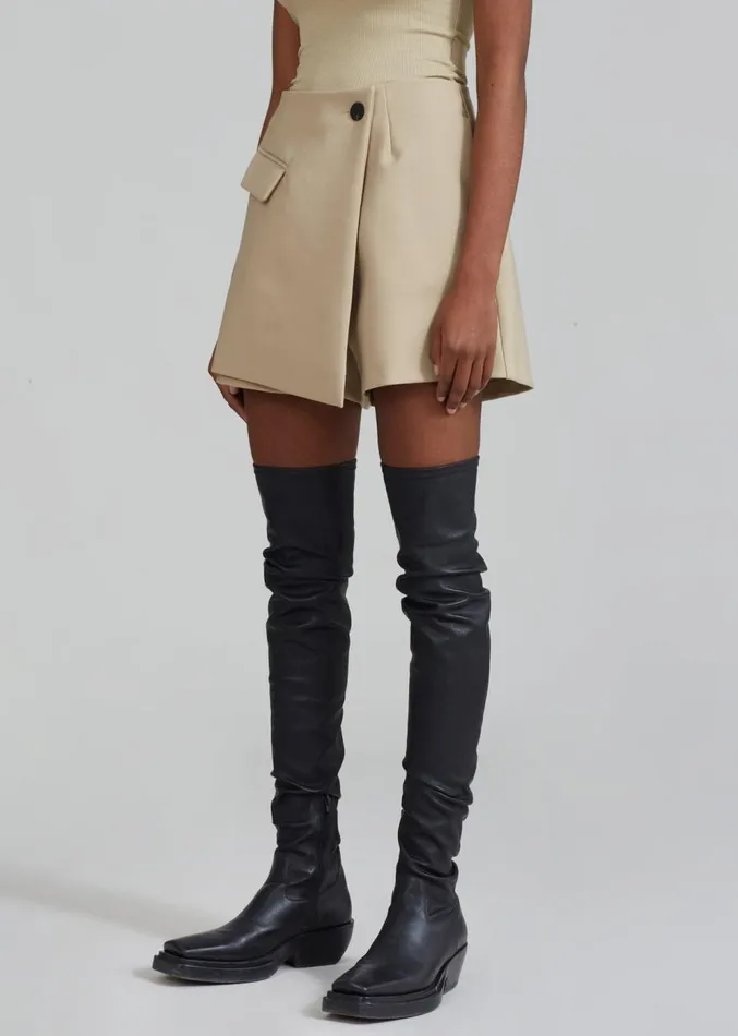 The Frankie Shop Paige Wrap Skort 8211 Beige Women Bottoms
