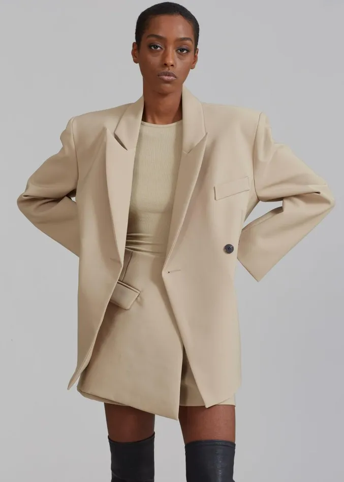 The Frankie Shop Paige Wrap Skort 8211 Beige Women Bottoms