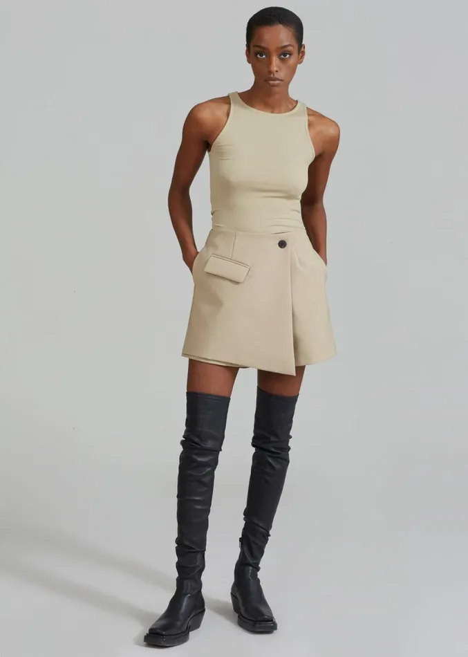The Frankie Shop Paige Wrap Skort 8211 Beige Women Bottoms