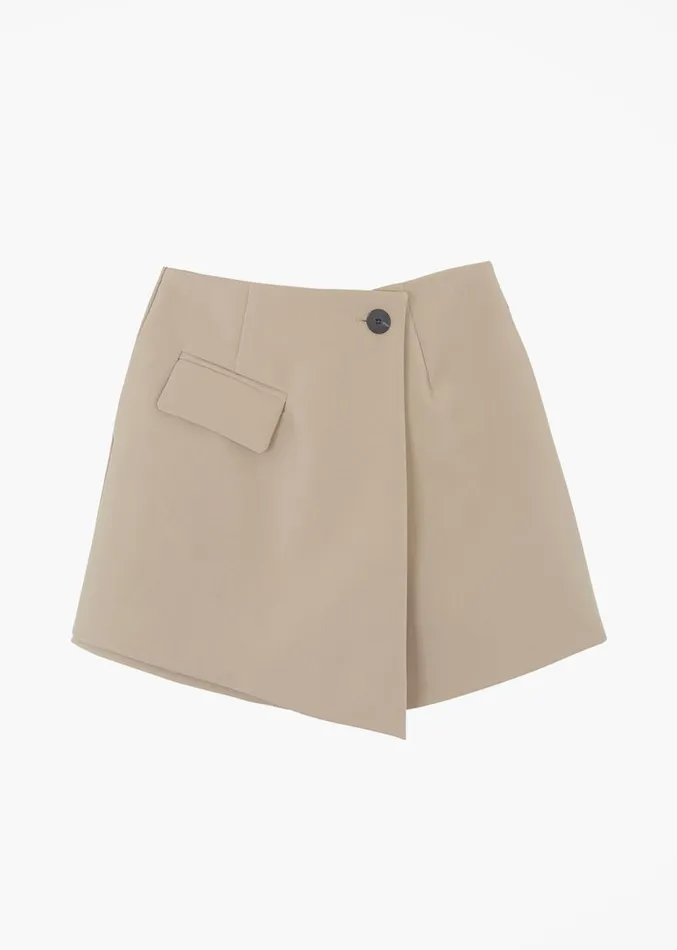 The Frankie Shop Paige Wrap Skort 8211 Beige Women Bottoms