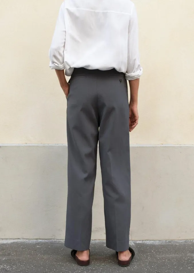 The Frankie Shop Pleated Suit Trousers 8211 Graphite Women Bottoms