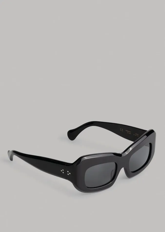 The Frankie Shop Port Tanger Baraka Sunglasses 8211 Black Acetate Women Accessories