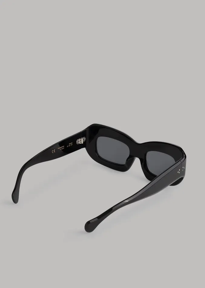 The Frankie Shop Port Tanger Baraka Sunglasses 8211 Black Acetate Women Accessories