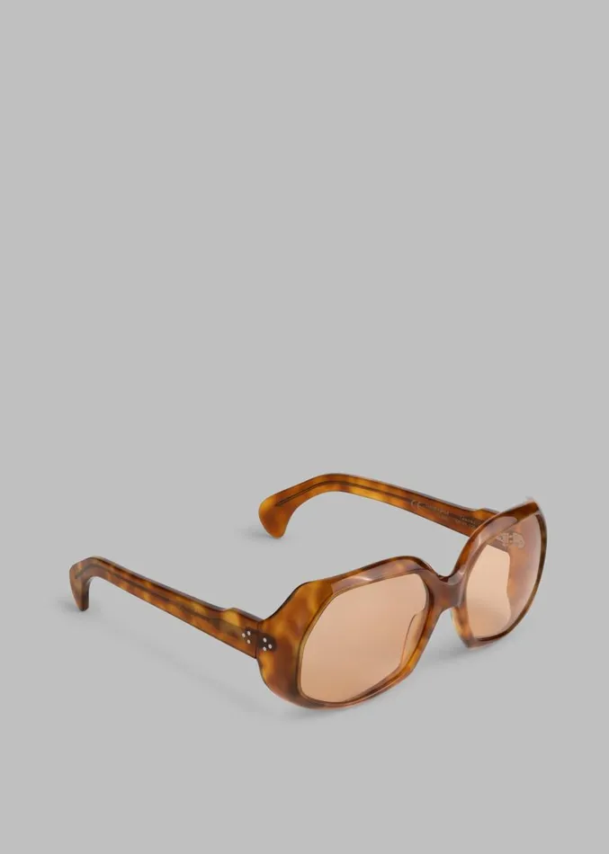 The Frankie Shop Port Tanger Yamina Sunglasses 8211 Oliban Acetate Amber Lens Women Accessories