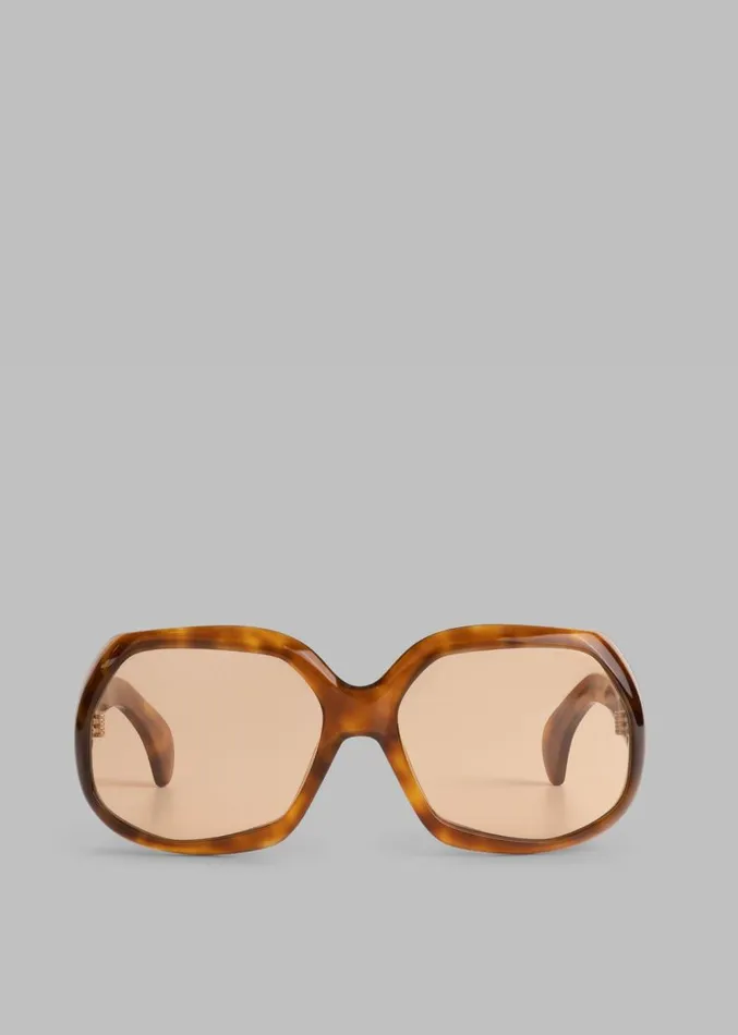 The Frankie Shop Port Tanger Yamina Sunglasses 8211 Oliban Acetate Amber Lens Women Accessories