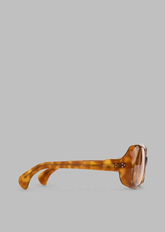 The Frankie Shop Port Tanger Yamina Sunglasses 8211 Oliban Acetate Amber Lens Women Accessories