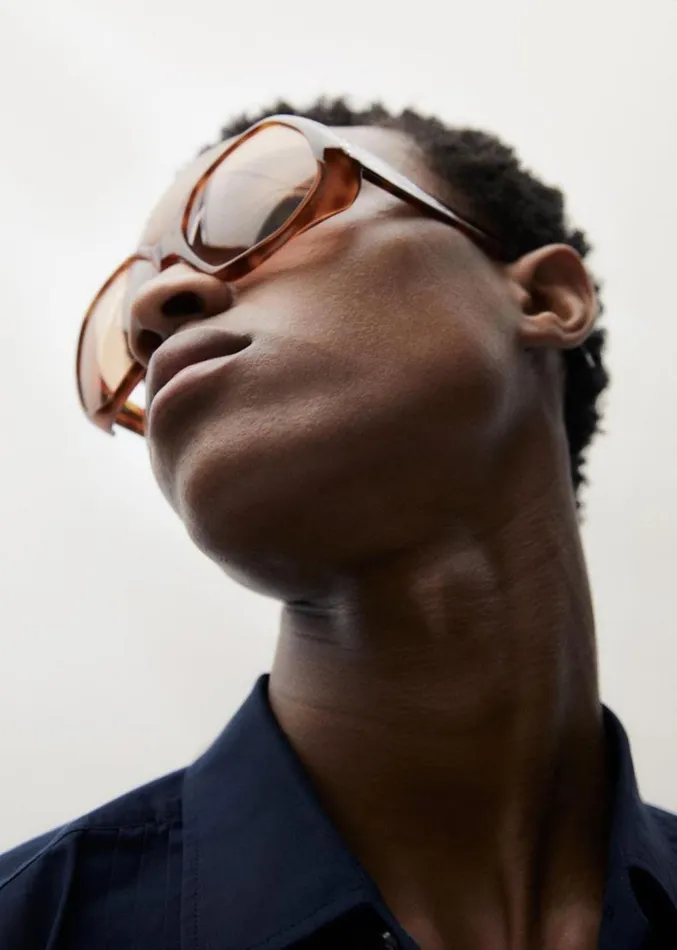 The Frankie Shop Port Tanger Yamina Sunglasses 8211 Oliban Acetate Amber Lens Women Accessories