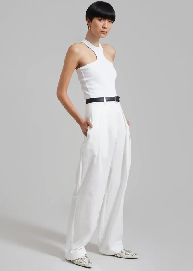 The Frankie Shop Rhe Shaped Rib Top 8211 White Women Clothing