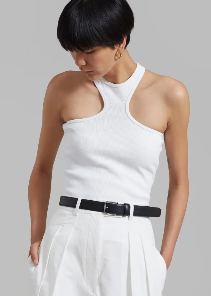 The Frankie Shop Rhe Shaped Rib Top 8211 White Women Clothing