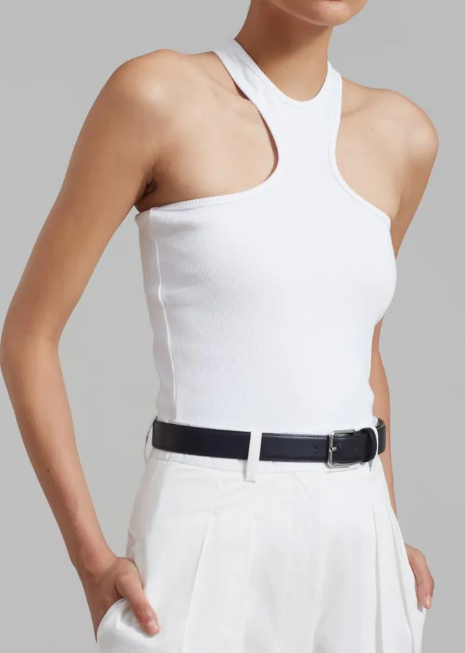 The Frankie Shop Rhe Shaped Rib Top 8211 White Women Clothing