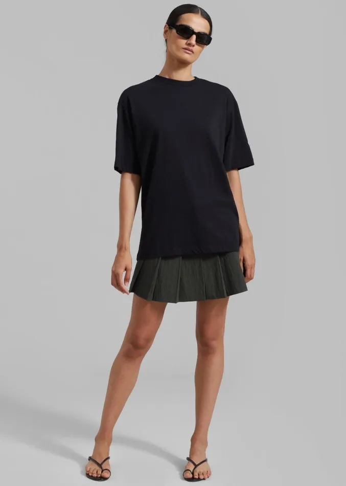The Frankie Shop Rachael Pleated Mini Skirt 8211 Charcoal Women Bottoms