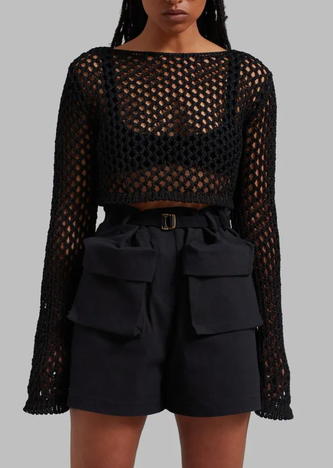 The Frankie Shop Raye Cargo Shorts 8211 Black Women Clothing
