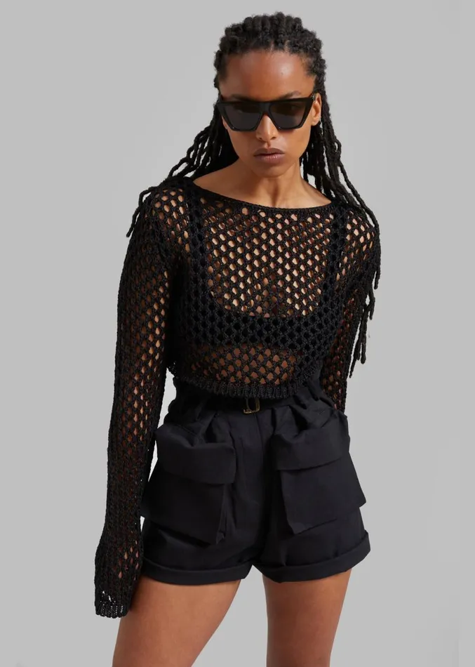 The Frankie Shop Raye Cargo Shorts 8211 Black Women Clothing