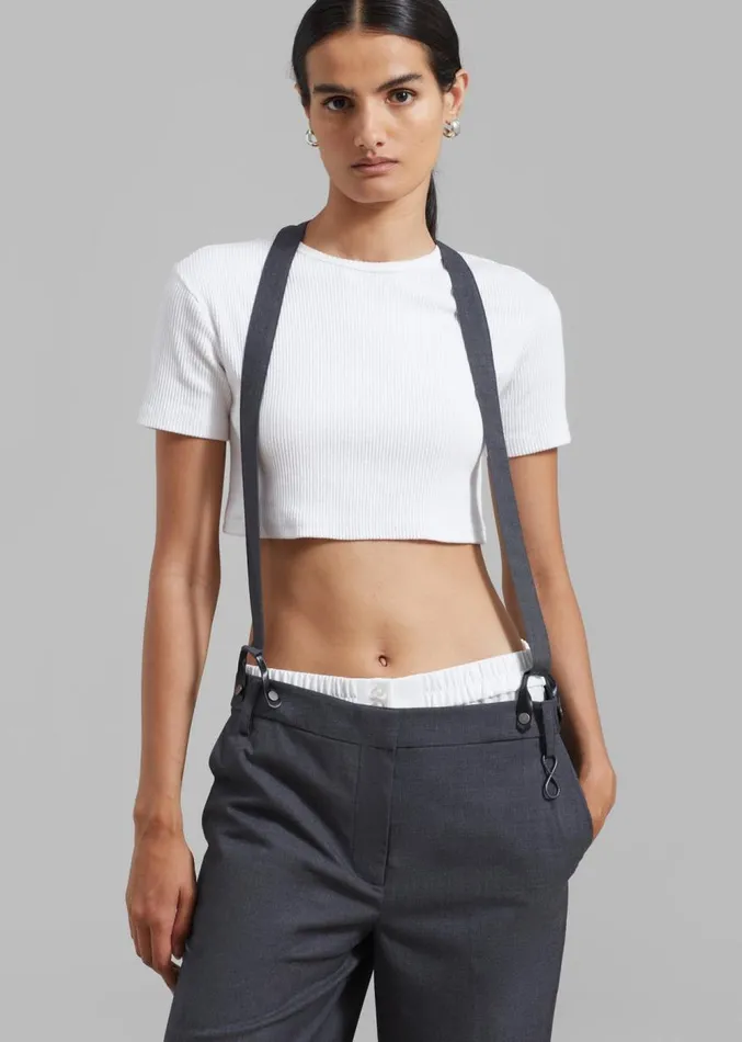 The Frankie Shop REMAIN Suspender Trousers 8211 Castlerock Women Bottoms