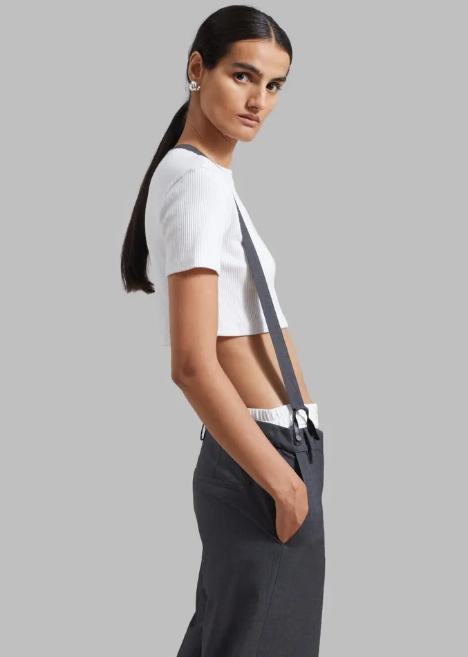 The Frankie Shop REMAIN Suspender Trousers 8211 Castlerock Women Bottoms